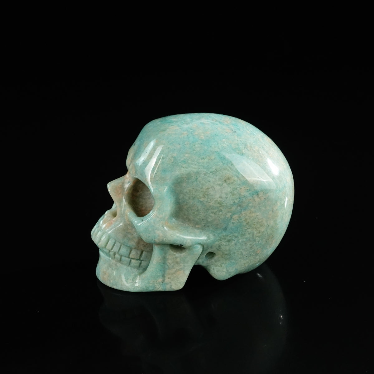 3.0" Amazonite Crystal Skull Carving - Unique Piece #AA06