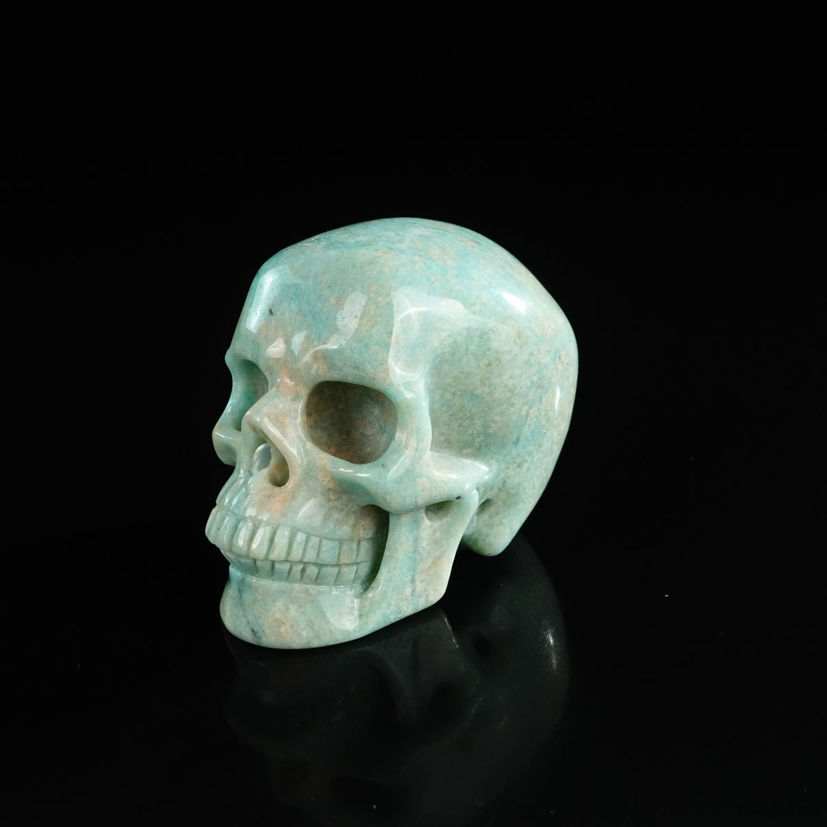 3.0" Amazonite Crystal Skull Carving - Unique Piece #AA06