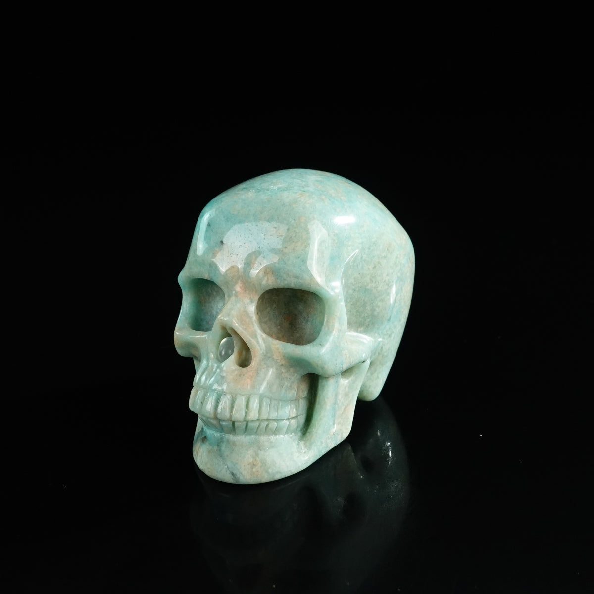 3.0" Amazonite Crystal Skull Carving - Unique Piece #AA06