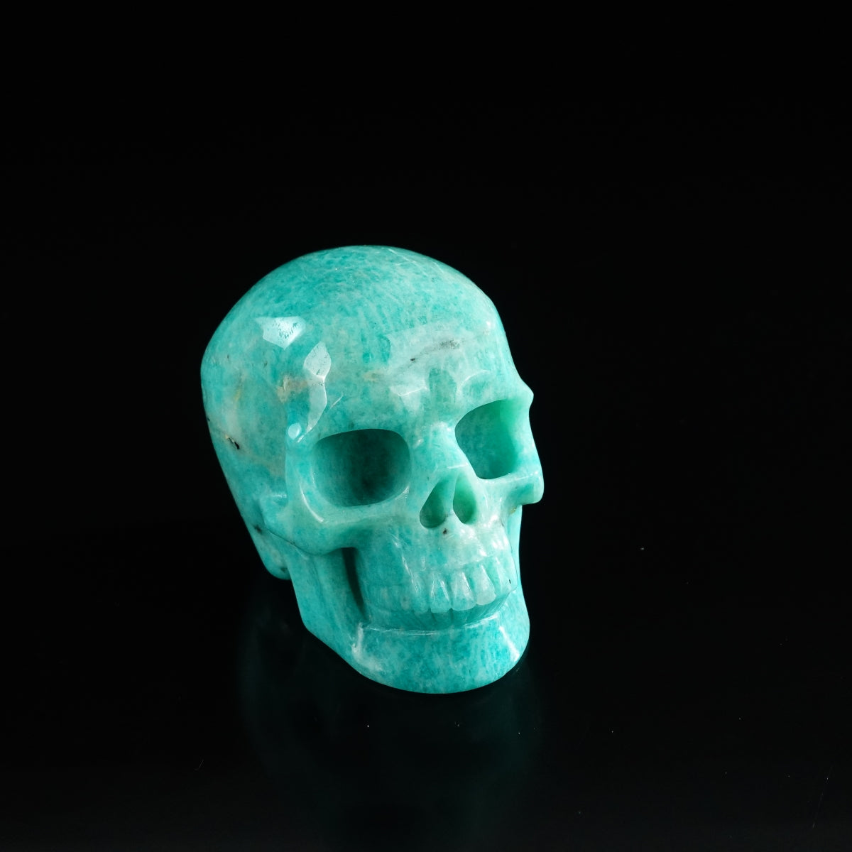 3.0" Amazonite Crystal Skull Carving - Unique Piece #AA07