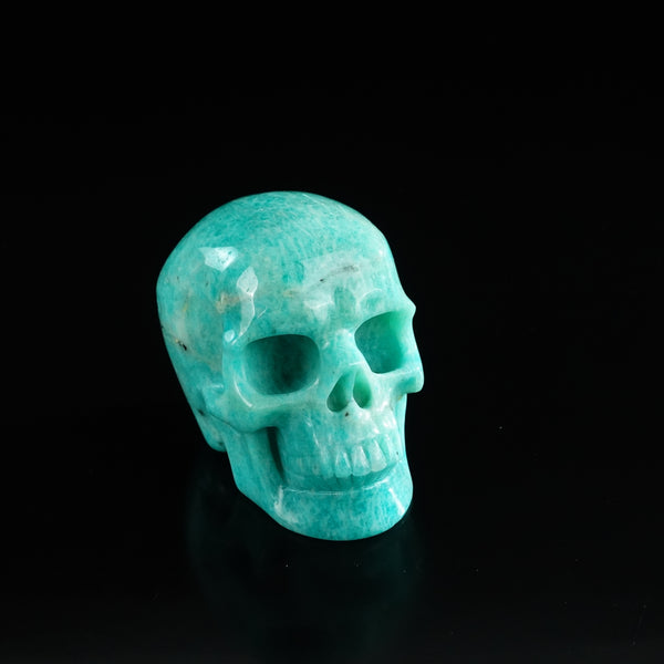 3.0" Amazonite Crystal Skull Carving - Unique Piece #AA07 - alternate view