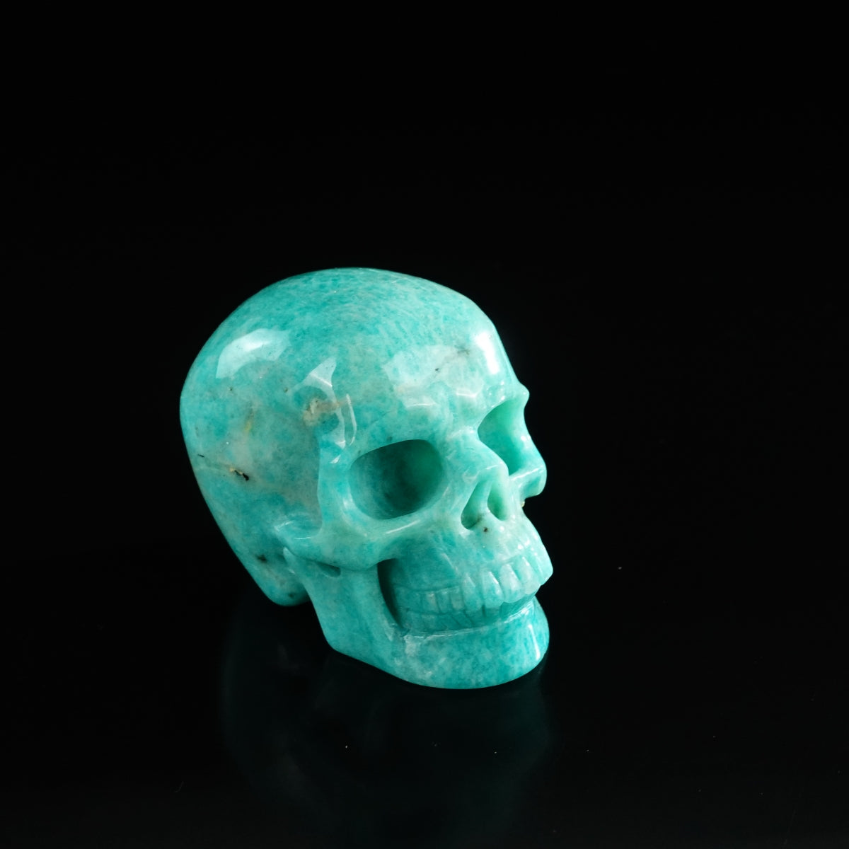 3.0" Amazonite Crystal Skull Carving - Unique Piece #AA07