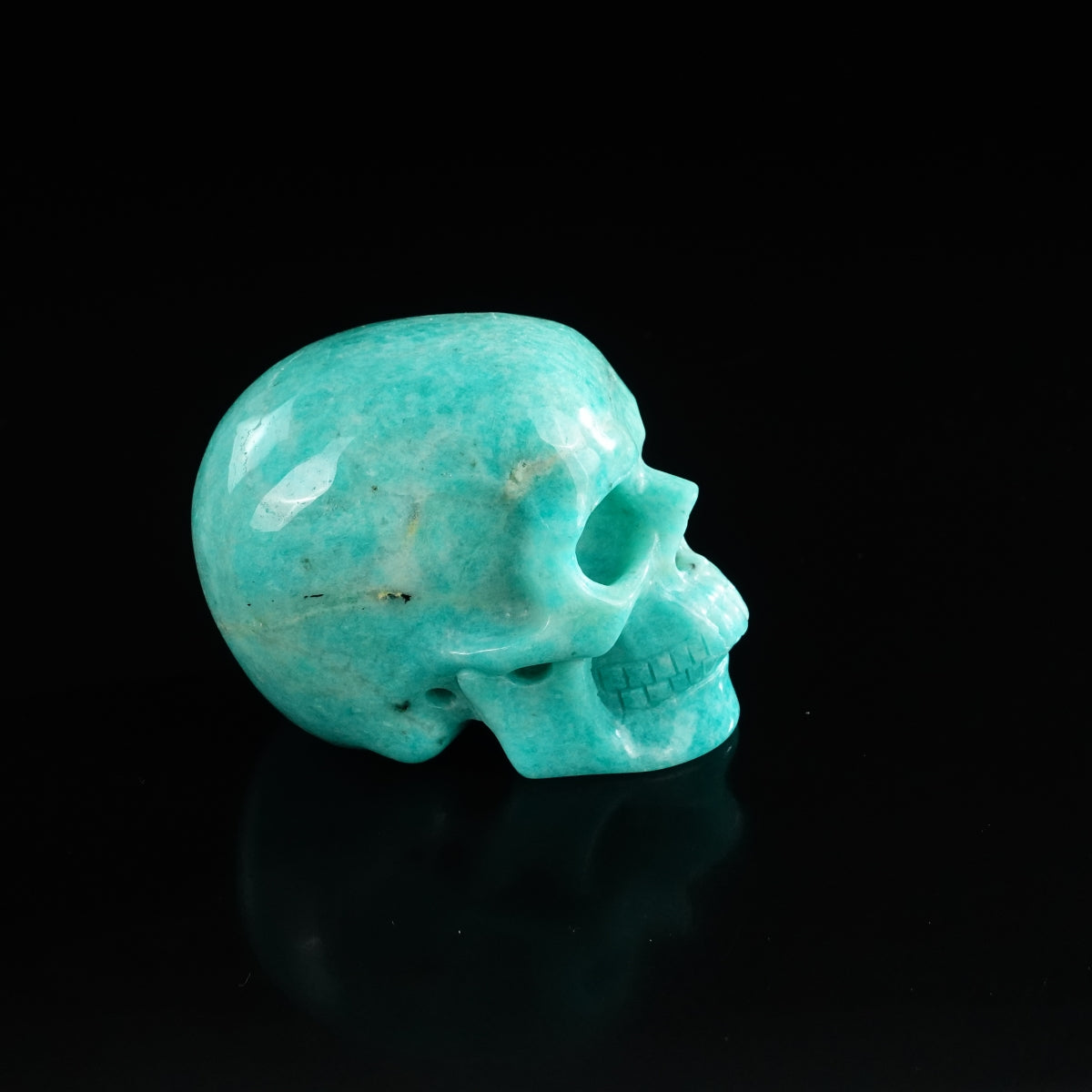 3.0" Amazonite Crystal Skull Carving - Unique Piece #AA07