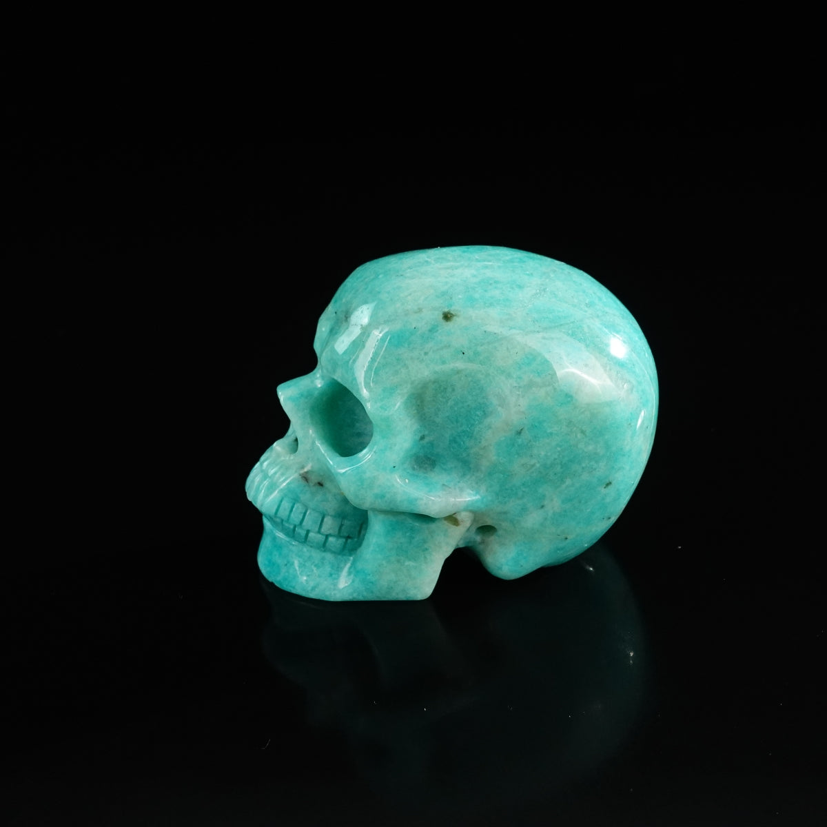 3.0" Amazonite Crystal Skull Carving - Unique Piece #AA07