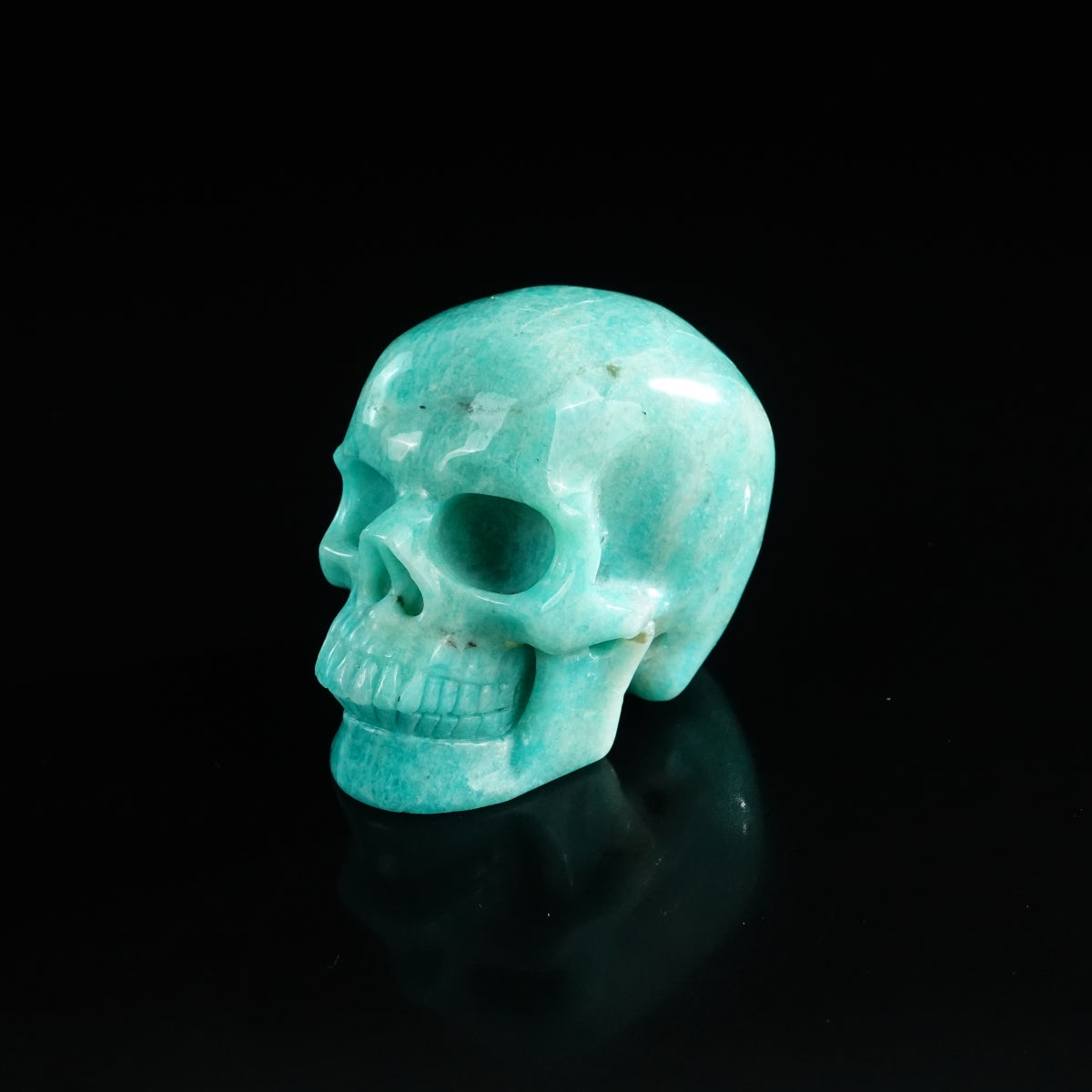 3.0" Amazonite Crystal Skull Carving - Unique Piece #AA07