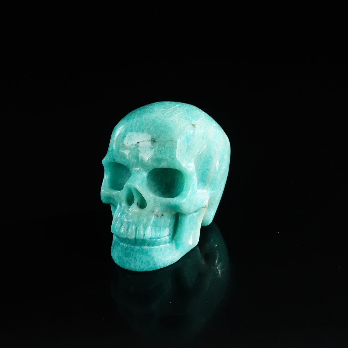3.0" Amazonite Crystal Skull Carving - Unique Piece #AA07