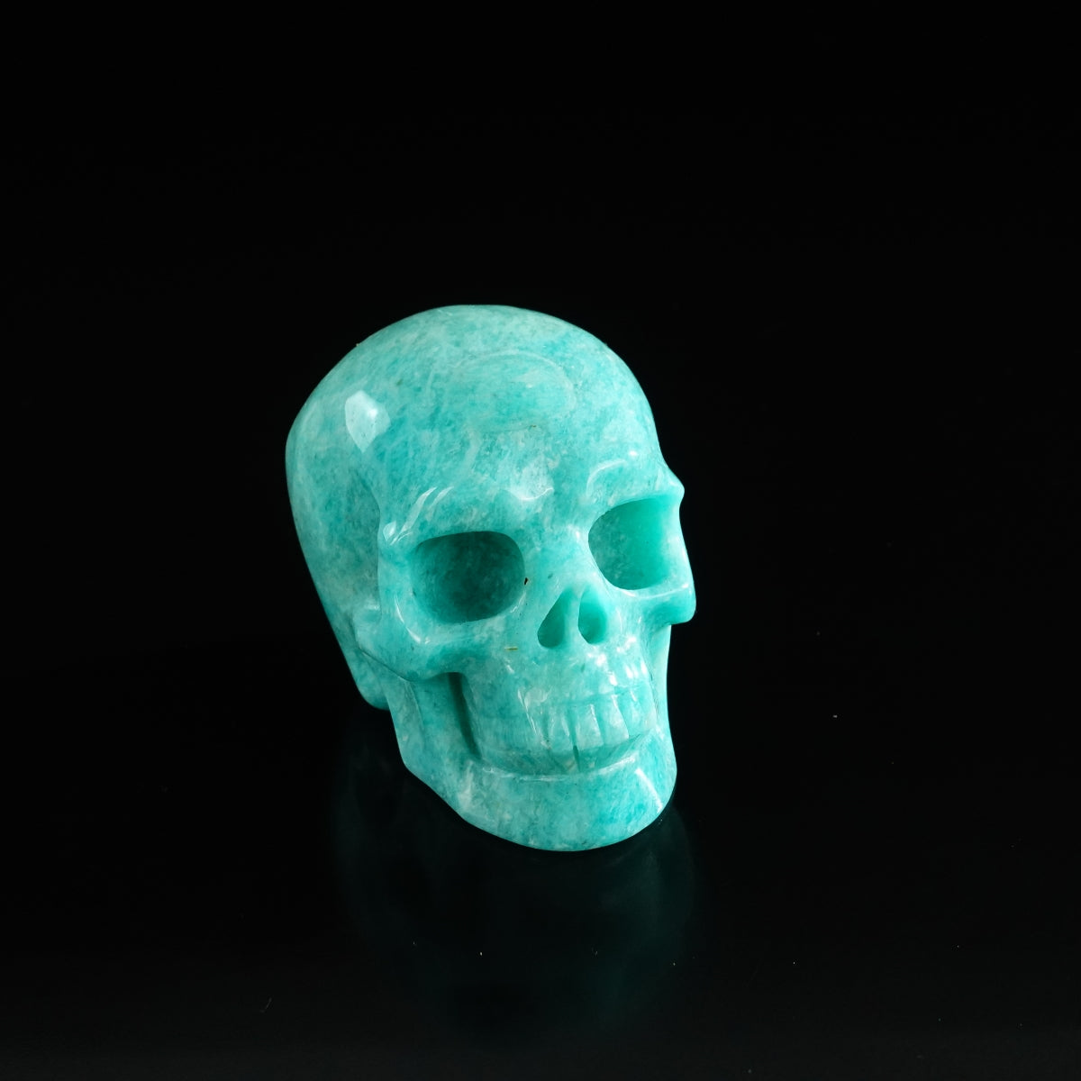 3.0" Amazonite Crystal Skull Carving - Unique Piece #AA08