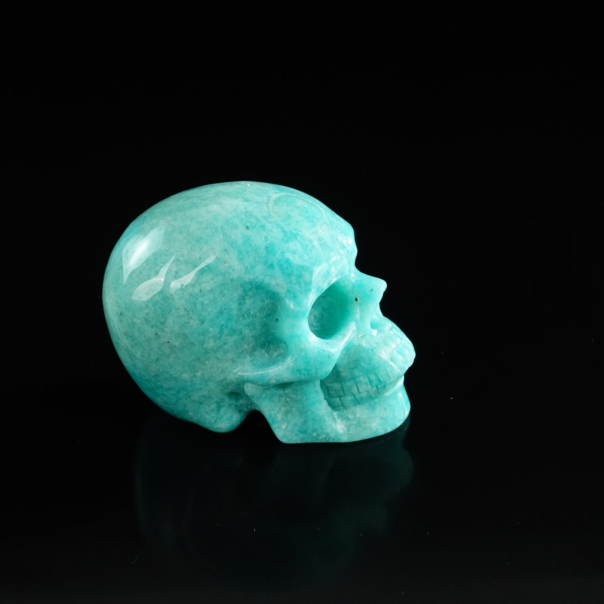 3.0" Amazonite Crystal Skull Carving - Unique Piece #AA08