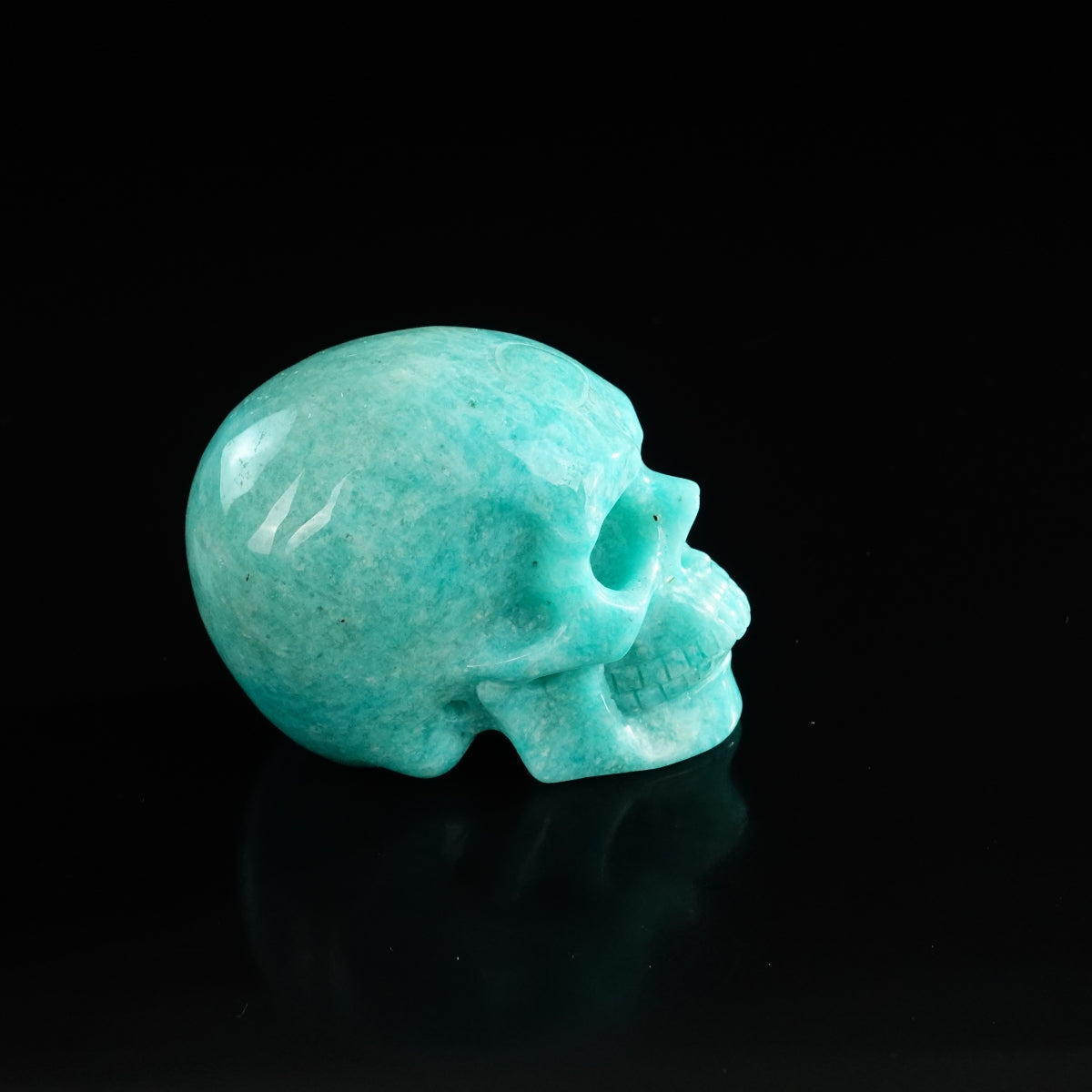 3.0" Amazonite Crystal Skull Carving - Unique Piece #AA08