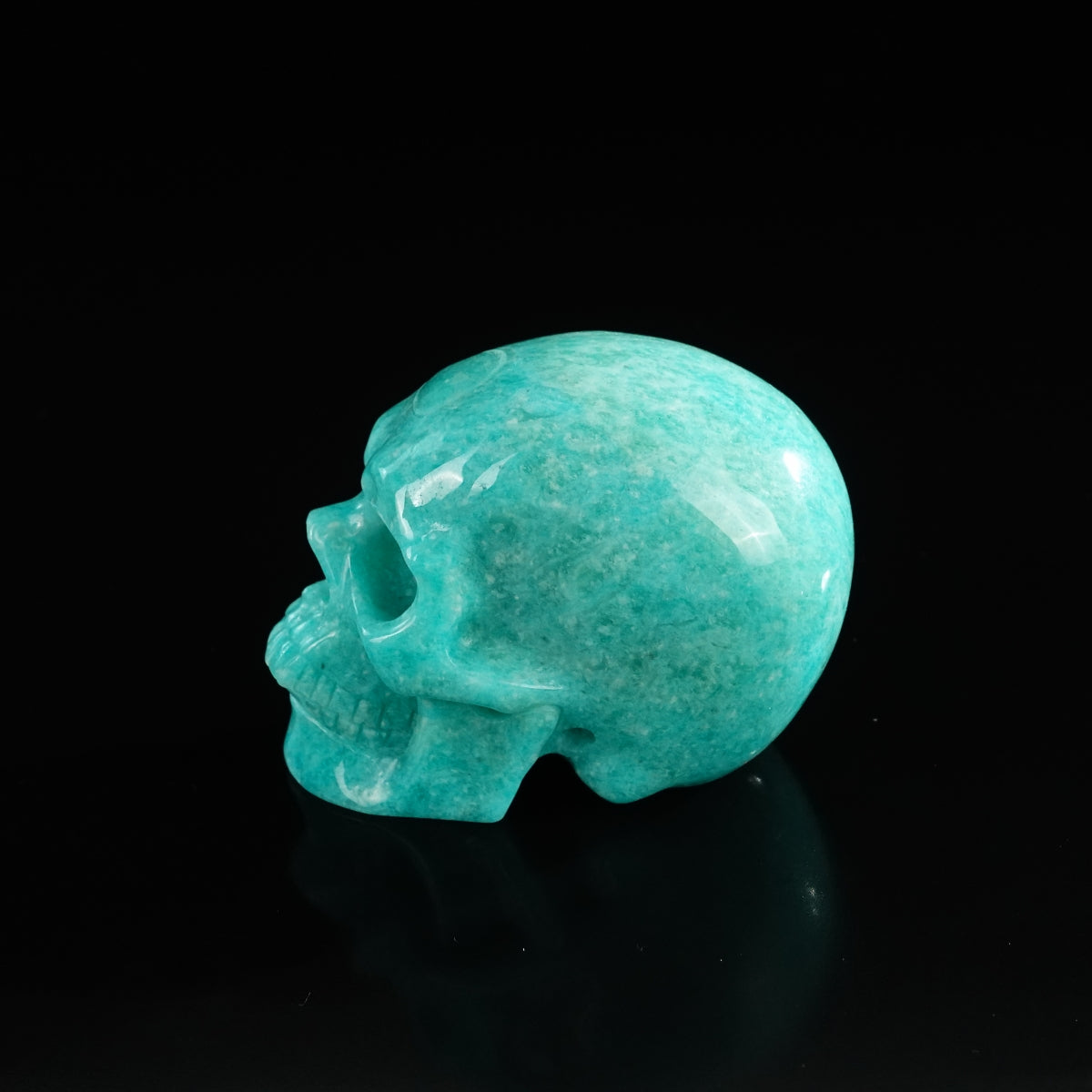 3.0" Amazonite Crystal Skull Carving - Unique Piece #AA08