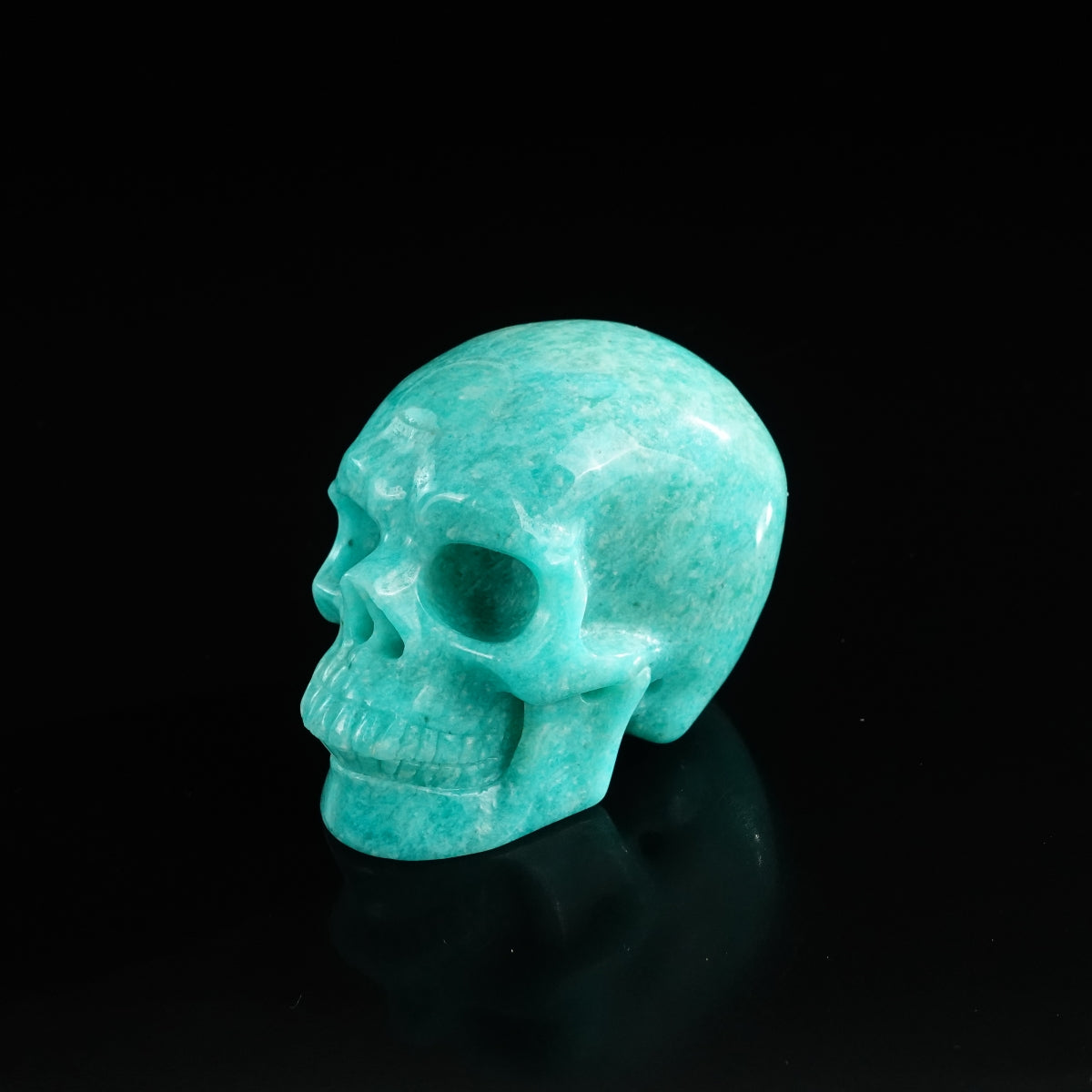 3.0" Amazonite Crystal Skull Carving - Unique Piece #AA08
