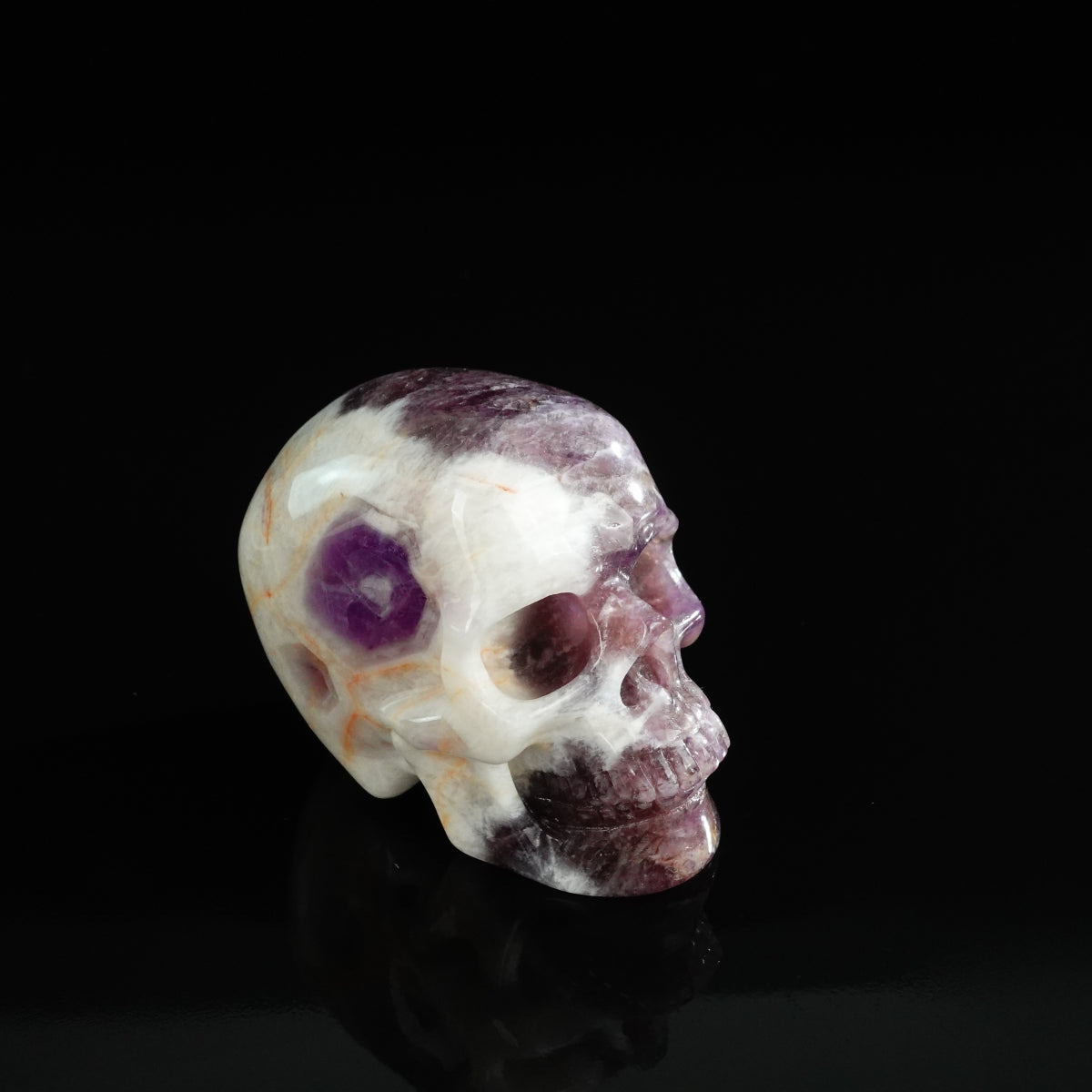3.0" Amethyst Crystal Skull Carving - Unique Piece #AM01