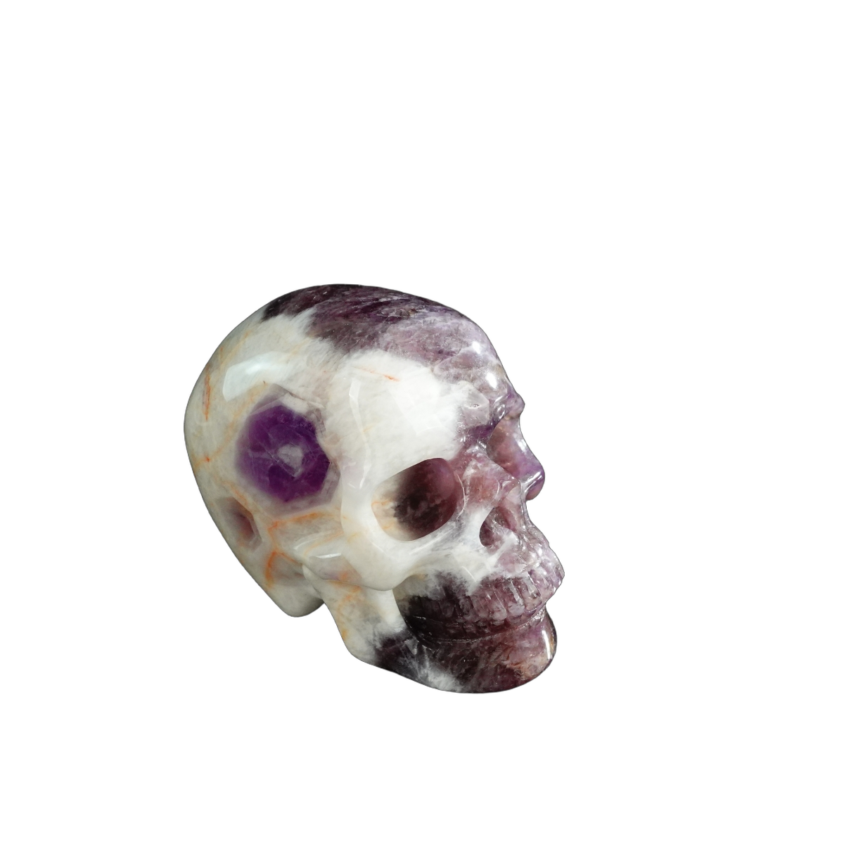 3.0" Amethyst Crystal Skull Carving - Unique Piece #AM01