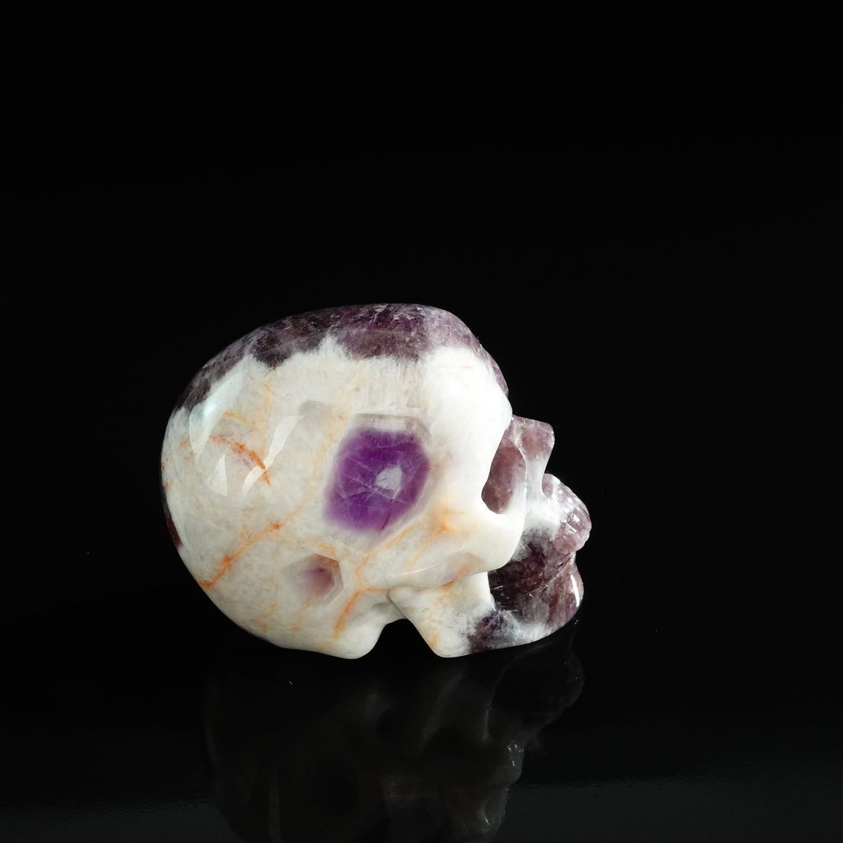 3.0" Amethyst Crystal Skull Carving - Unique Piece #AM01