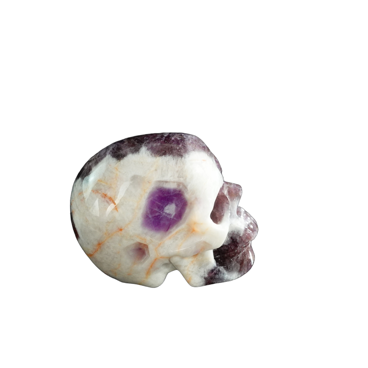 3.0" Amethyst Crystal Skull Carving - Unique Piece #AM01