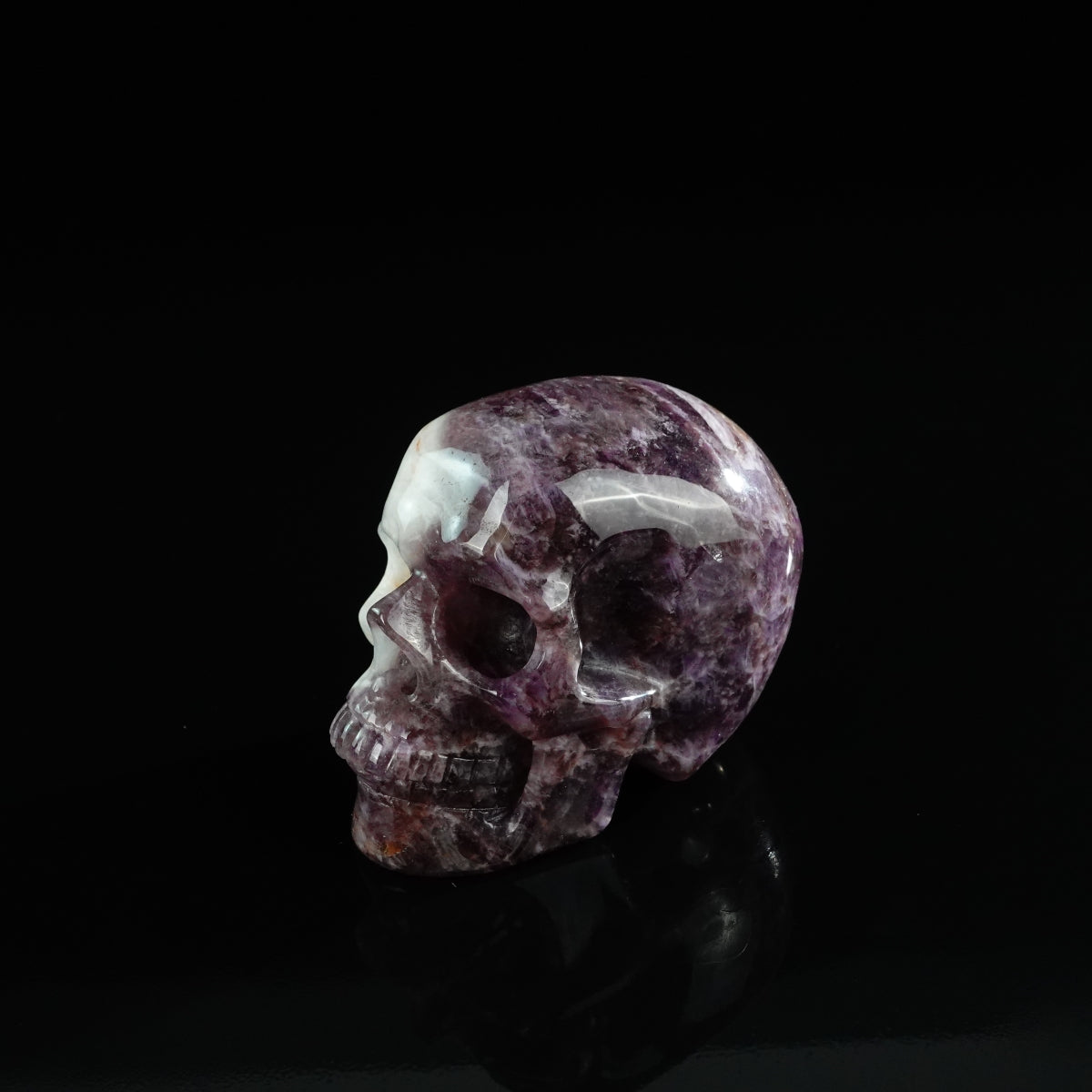 3.0" Amethyst Crystal Skull Carving - Unique Piece #AM01