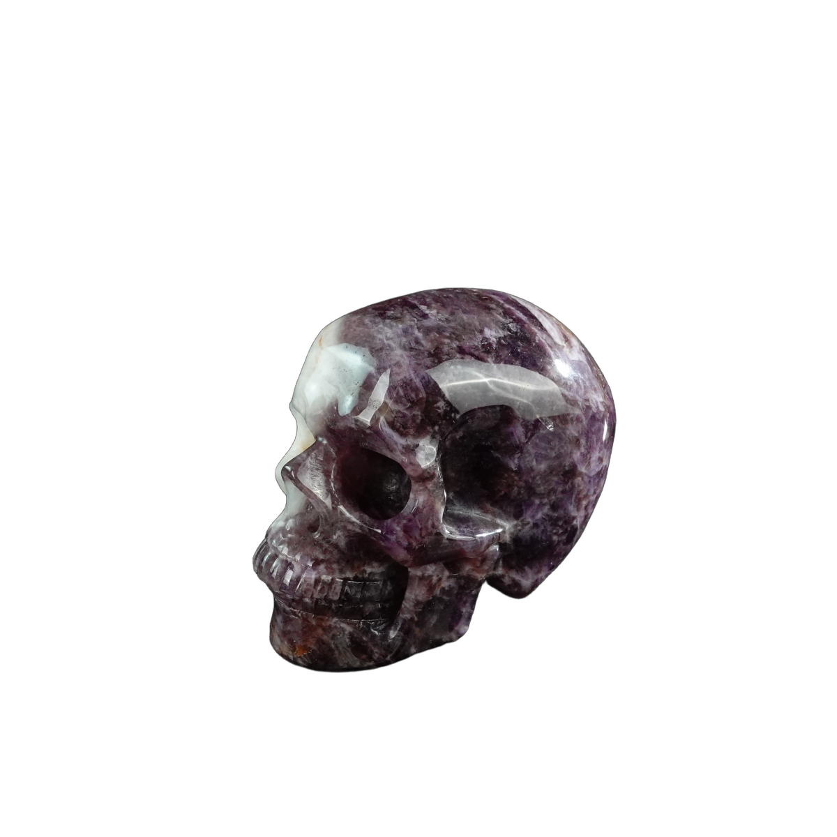 3.0" Amethyst Crystal Skull Carving - Unique Piece #AM01
