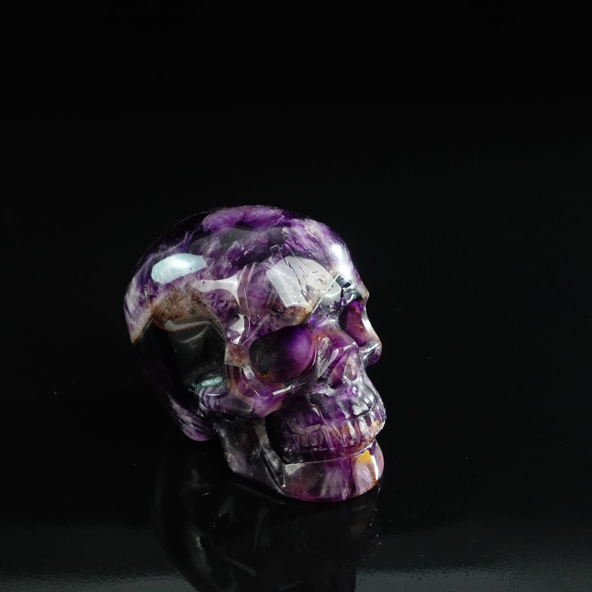 3.0" Amethyst Crystal Skull Carving - Unique Piece #AM04