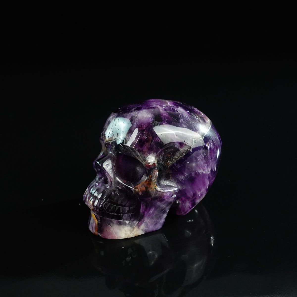 3.0" Amethyst Crystal Skull Carving - Unique Piece #AM04
