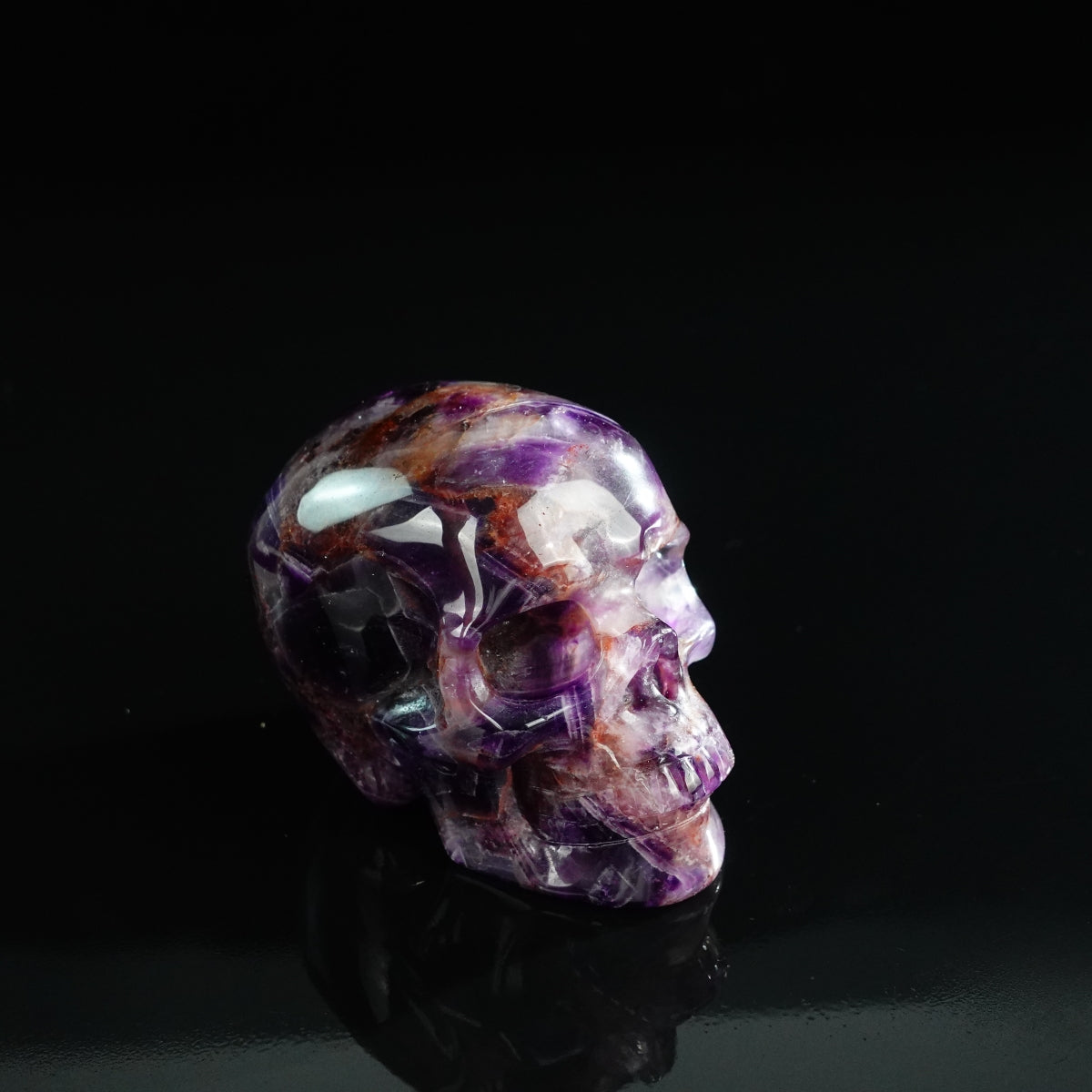 3.0" Amethyst Crystal Skull Carving - Unique Piece #AM05