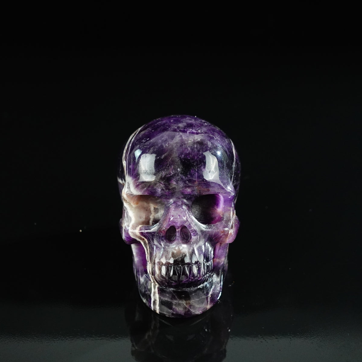 3.0" Amethyst Crystal Skull Carving - Unique Piece #AM07