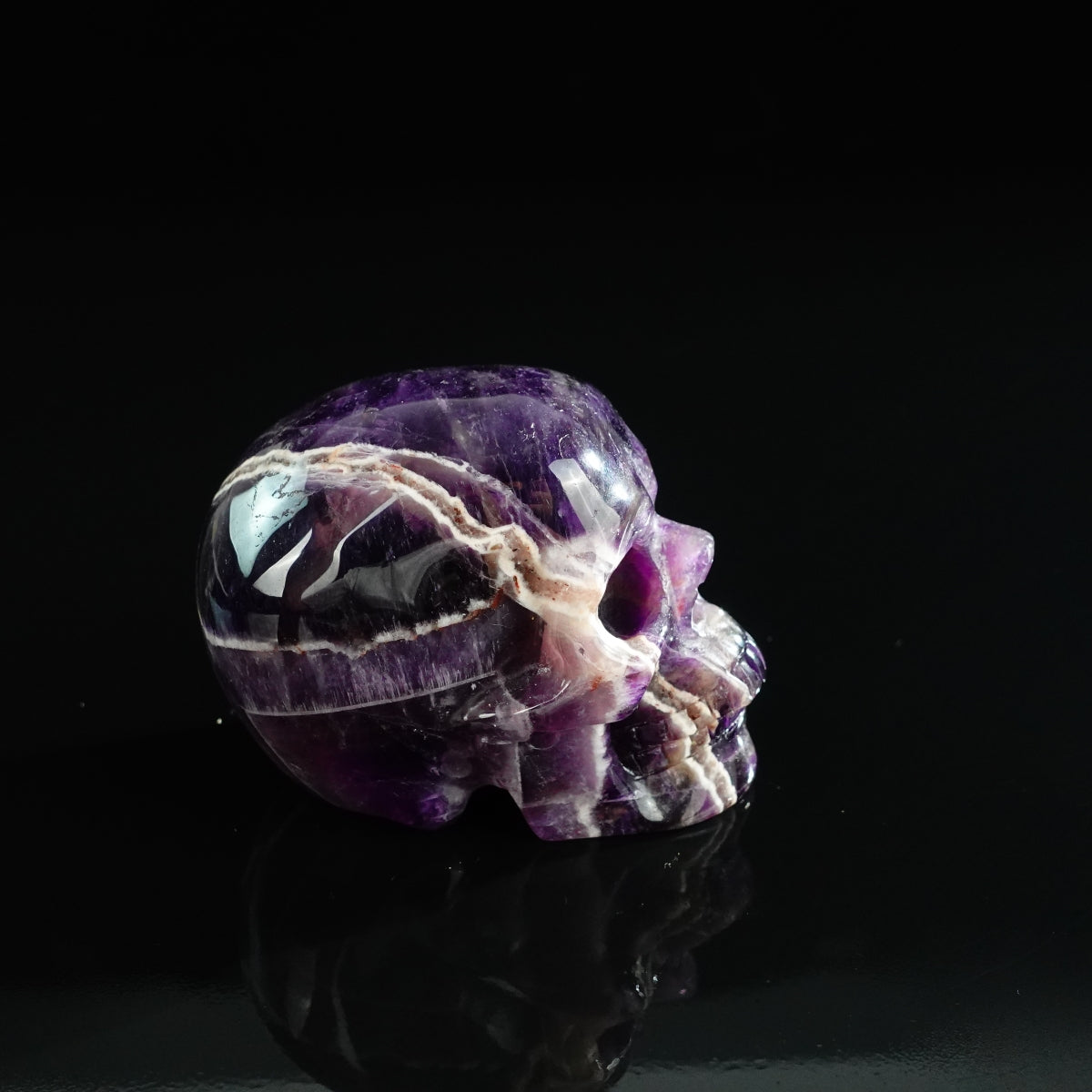 3.0" Amethyst Crystal Skull Carving - Unique Piece #AM07