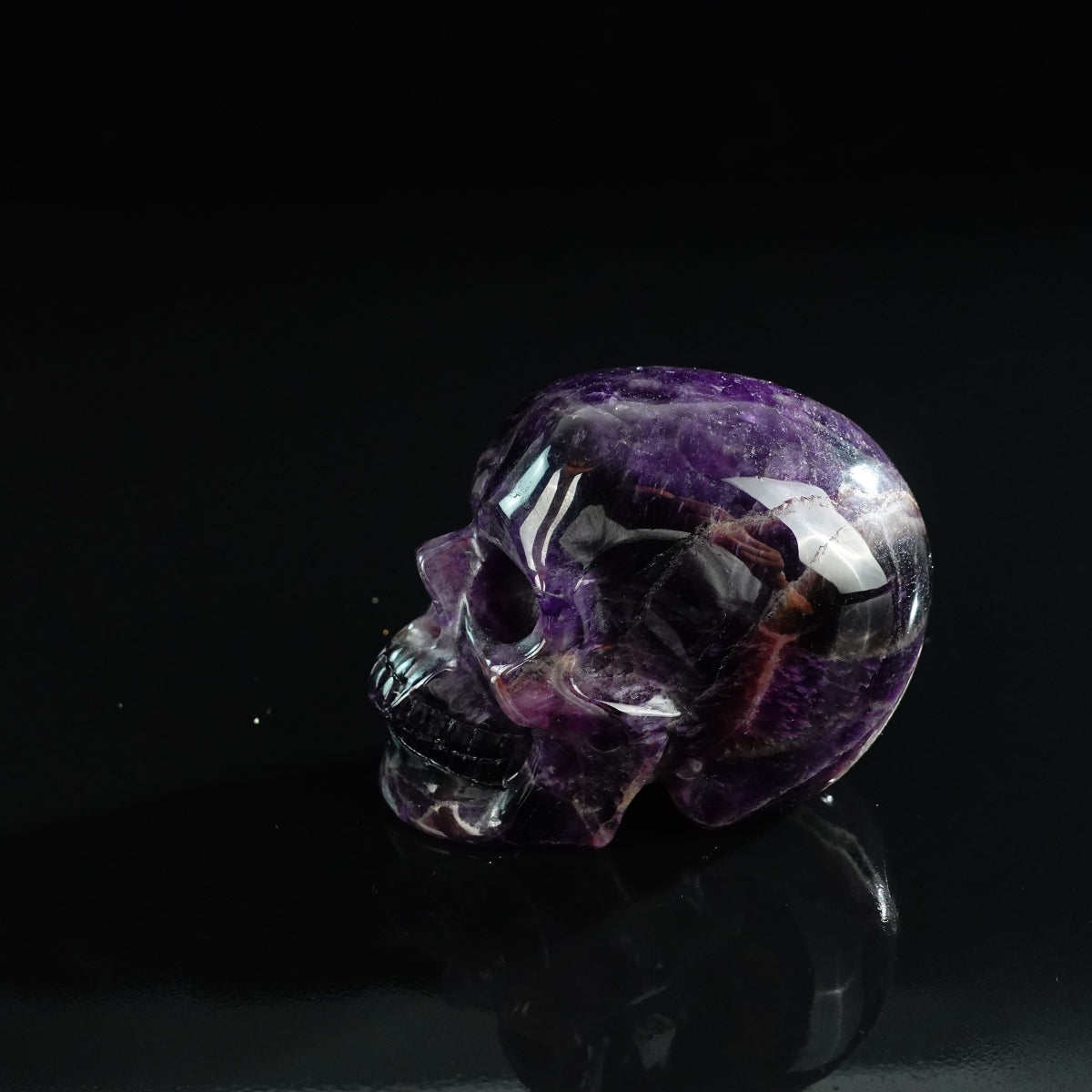 3.0" Amethyst Crystal Skull Carving - Unique Piece #AM07