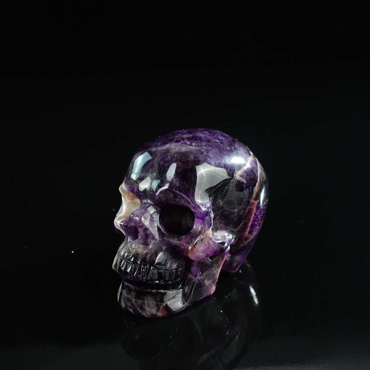 3.0" Amethyst Crystal Skull Carving - Unique Piece #AM07