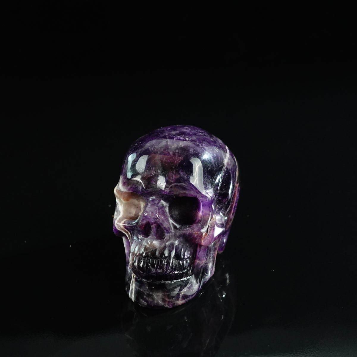 3.0" Amethyst Crystal Skull Carving - Unique Piece #AM07