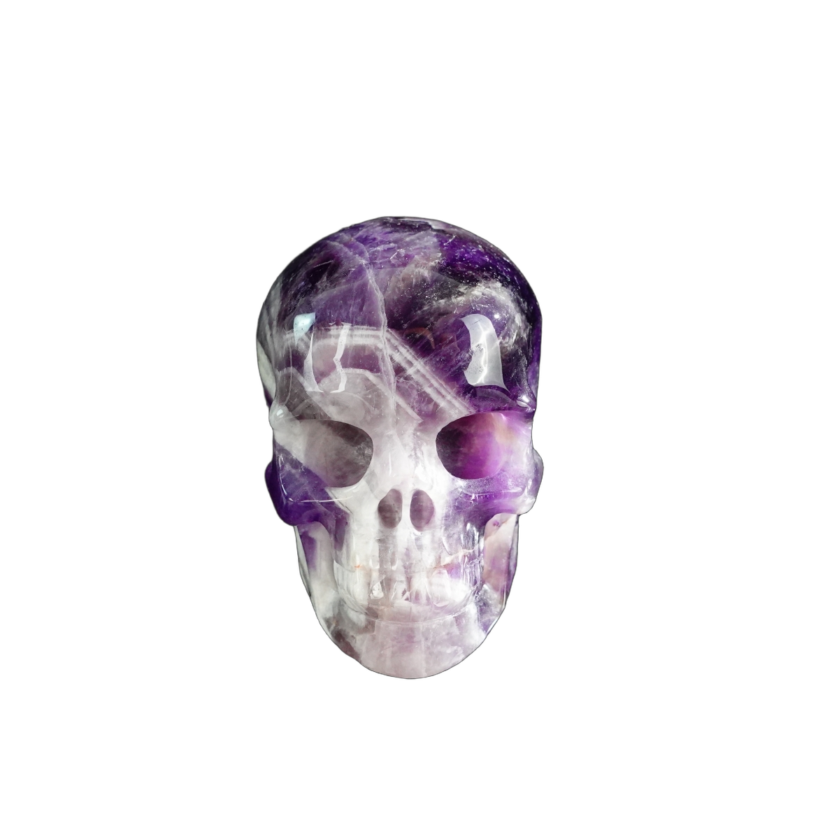 3.0" Amethyst Crystal Skull Carving - Hand Carved Decor