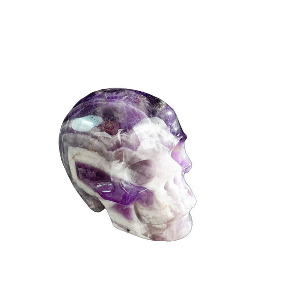 3.0" Amethyst Crystal Skull Carving - Hand Carved Decor - alternate view
