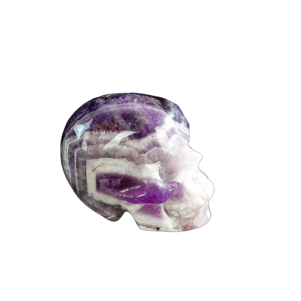 3.0" Amethyst Crystal Skull Carving - Hand Carved Decor