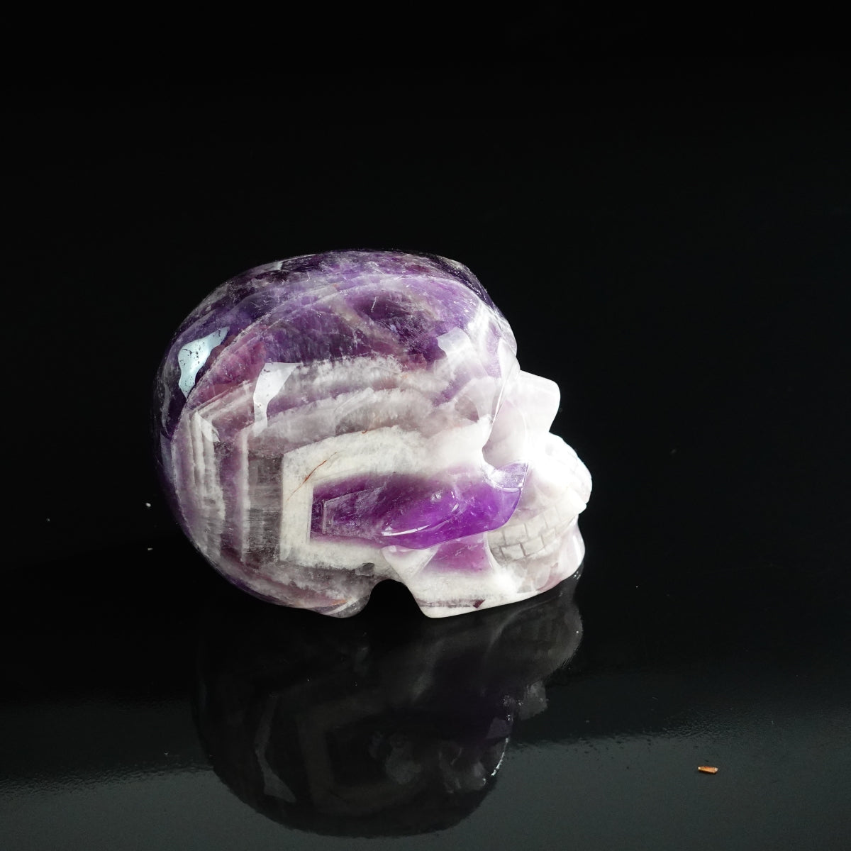3.0" Amethyst Crystal Skull Carving - Unique Piece #AM08