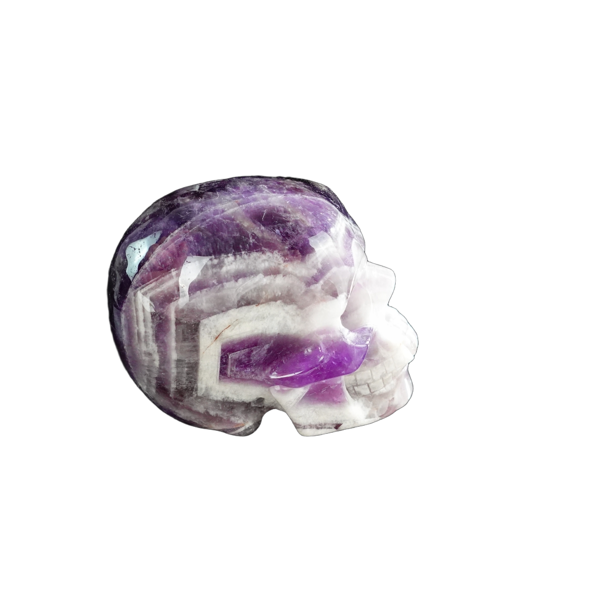 3.0" Amethyst Crystal Skull Carving - Hand Carved Decor