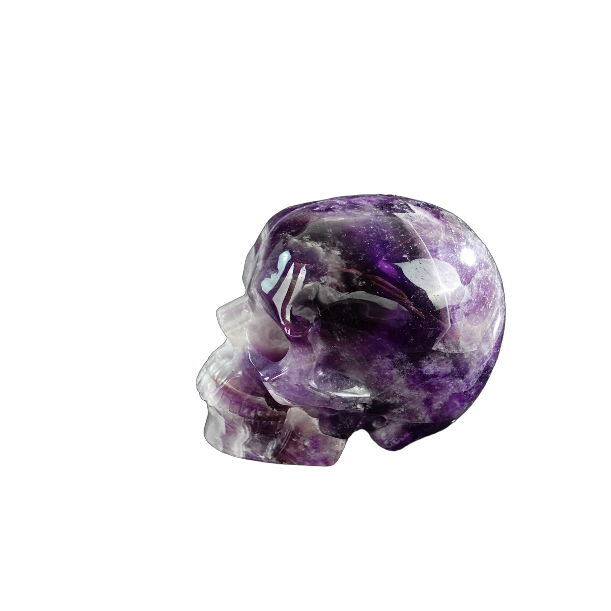 3.0" Amethyst Crystal Skull Carving - Hand Carved Decor