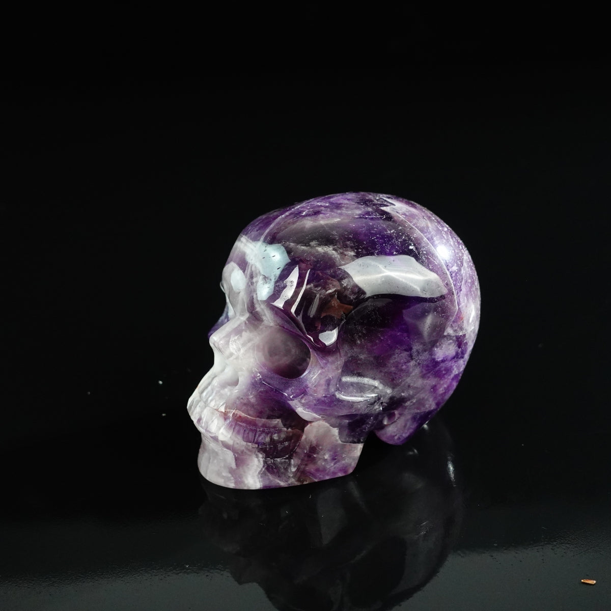 3.0" Amethyst Crystal Skull Carving - Unique Piece #AM08