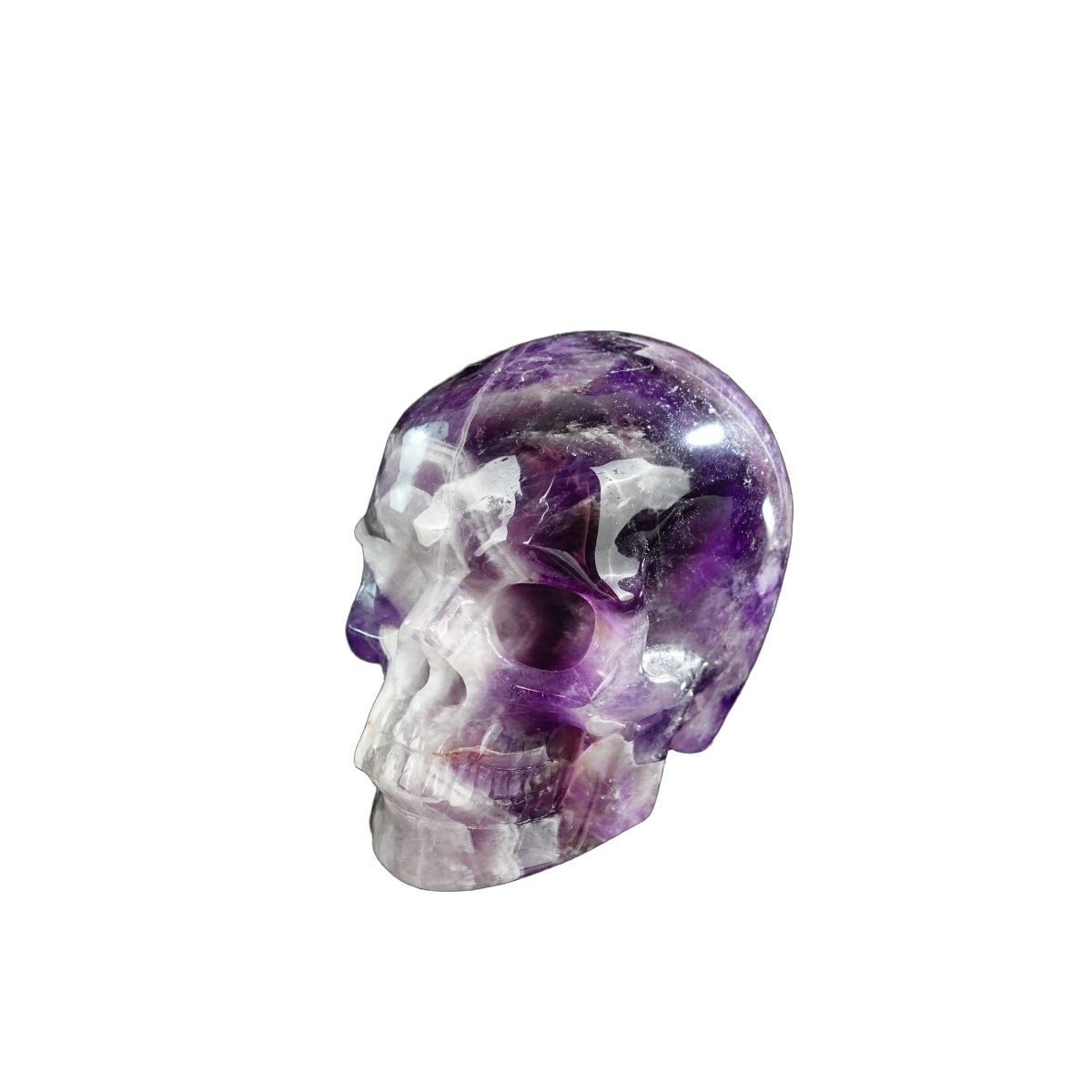3.0" Amethyst Crystal Skull Carving - Hand Carved Decor