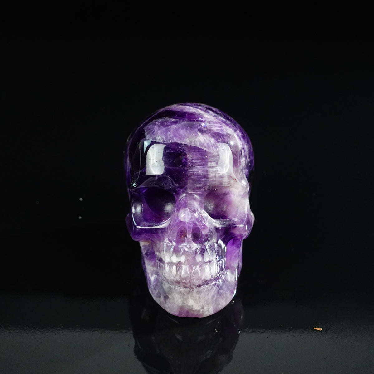 3.0" Amethyst Crystal Skull Carving - Unique Piece #AM09