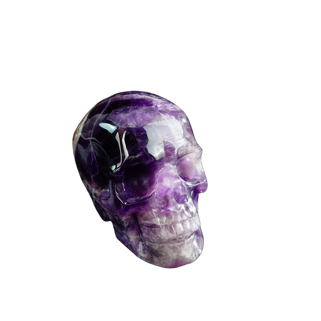 3.0" Amethyst Crystal Skull Carving - Unique Piece #AM09