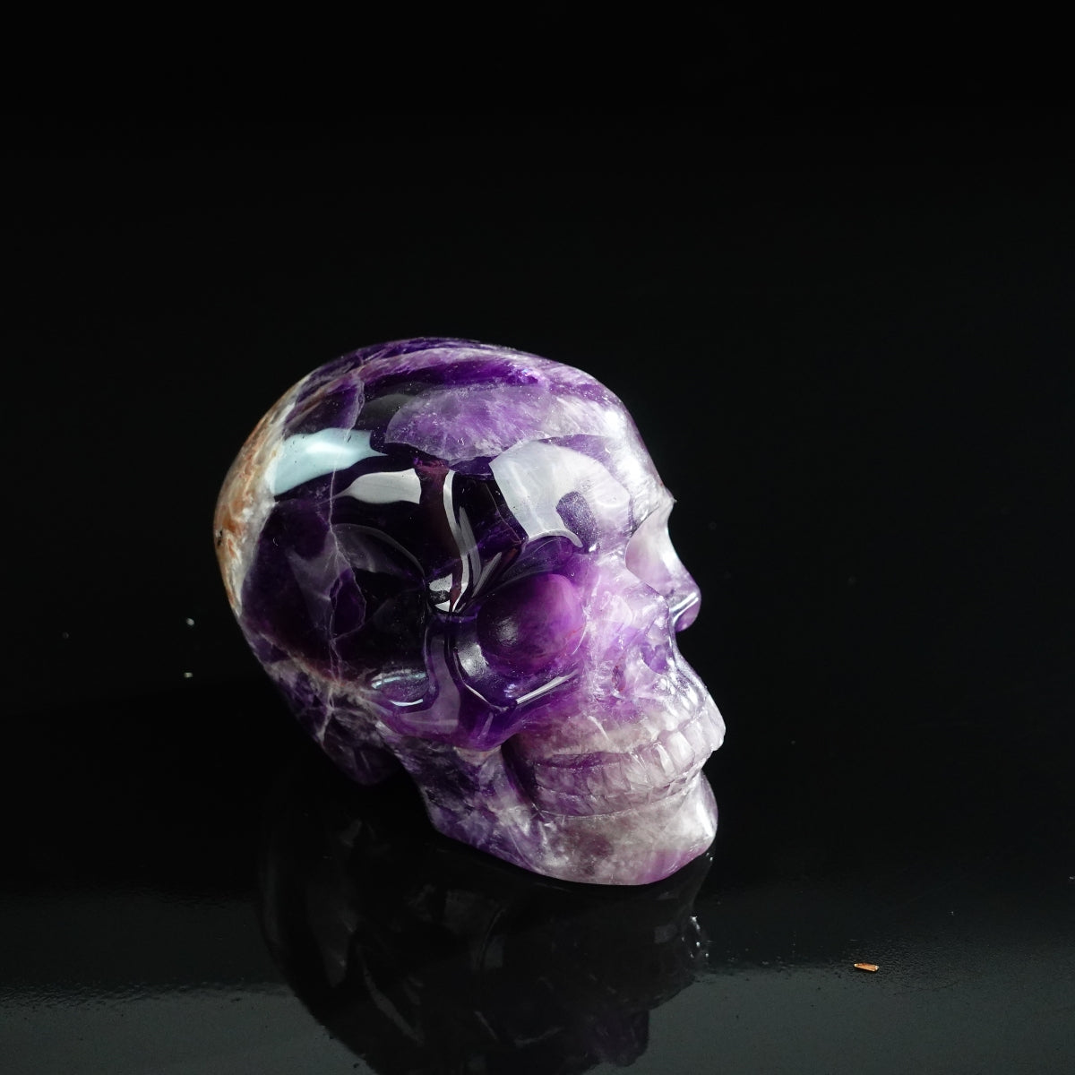 3.0" Amethyst Crystal Skull Carving - Unique Piece #AM09
