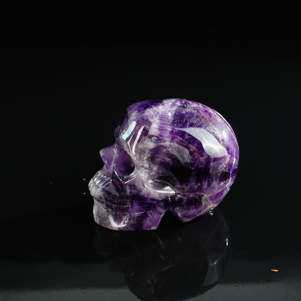 3.0" Amethyst Crystal Skull Carving - Unique Piece #AM09