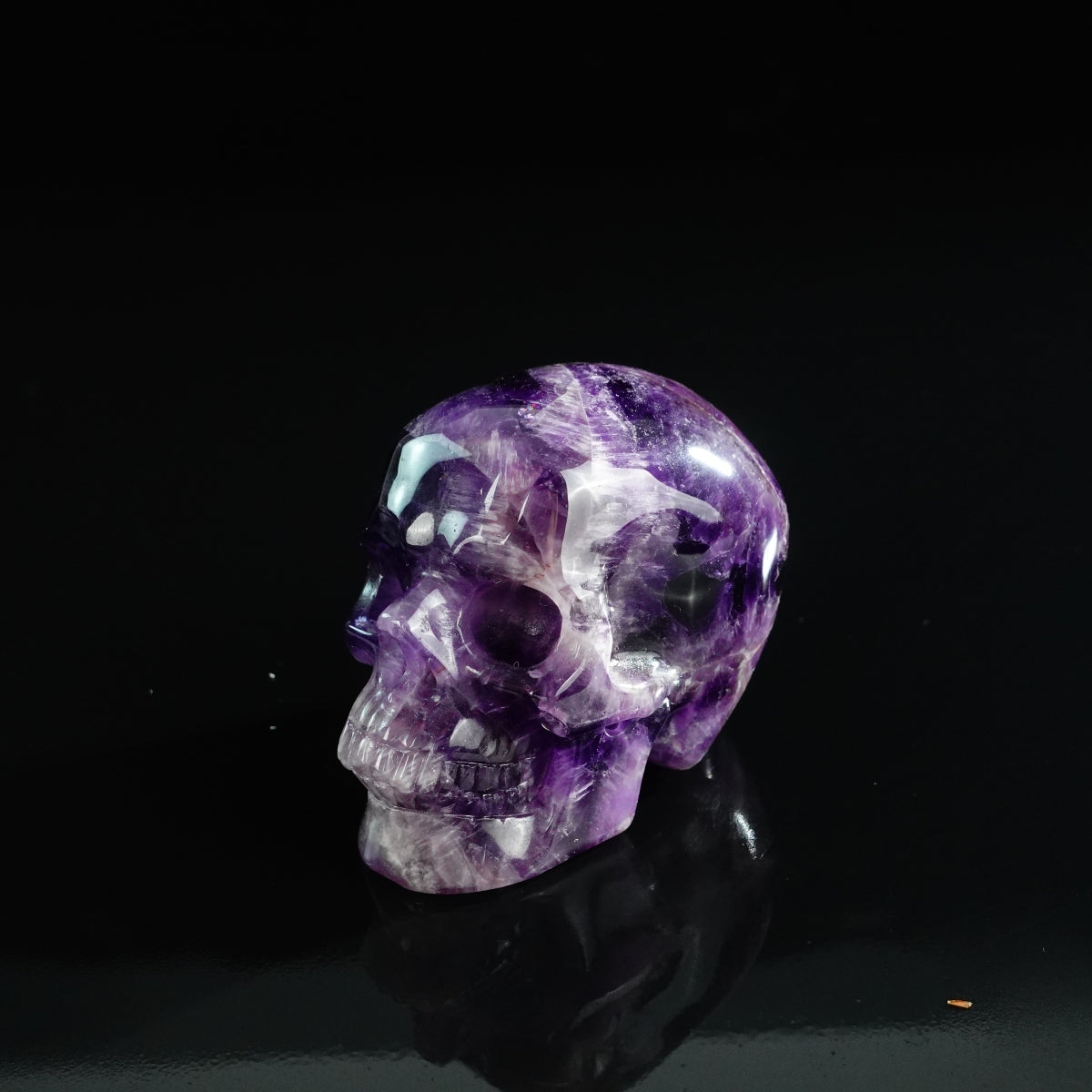 3.0" Amethyst Crystal Skull Carving - Unique Piece #AM09
