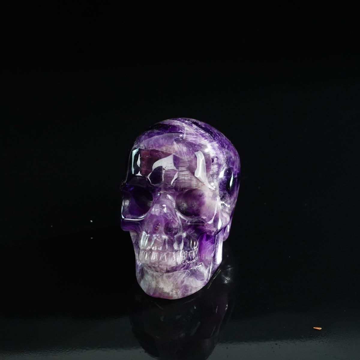 3.0" Amethyst Crystal Skull Carving - Unique Piece #AM09