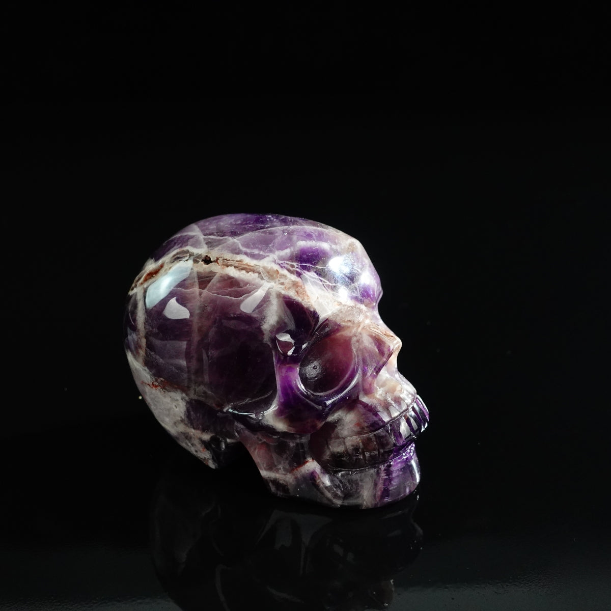 3.0" Amethyst Crystal Skull Carving - Unique Piece #AM10
