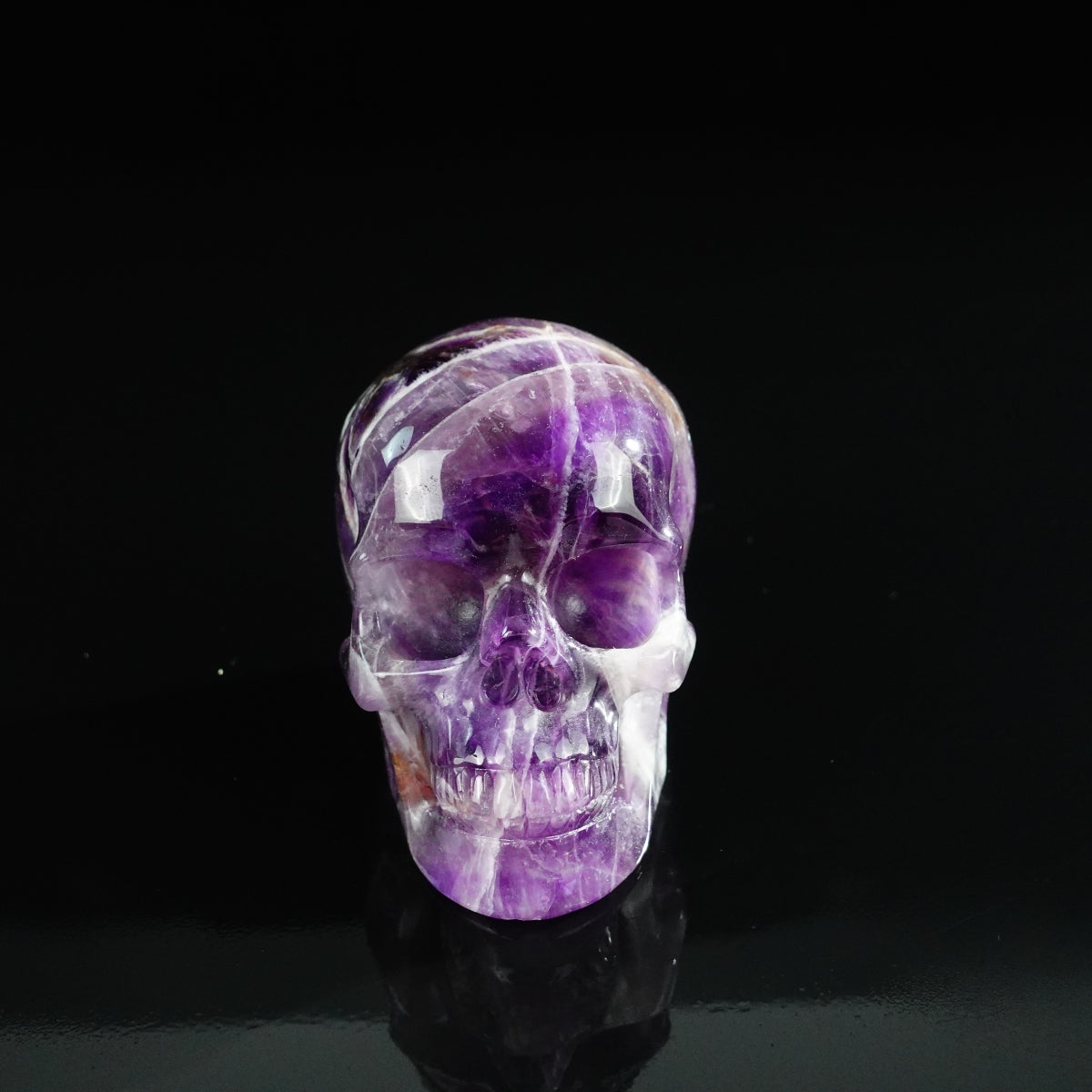 3.0" Amethyst Crystal Skull Carving - Unique Piece #AM11