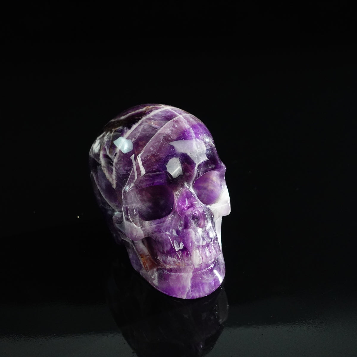 3.0" Amethyst Crystal Skull Carving - Unique Piece #AM11