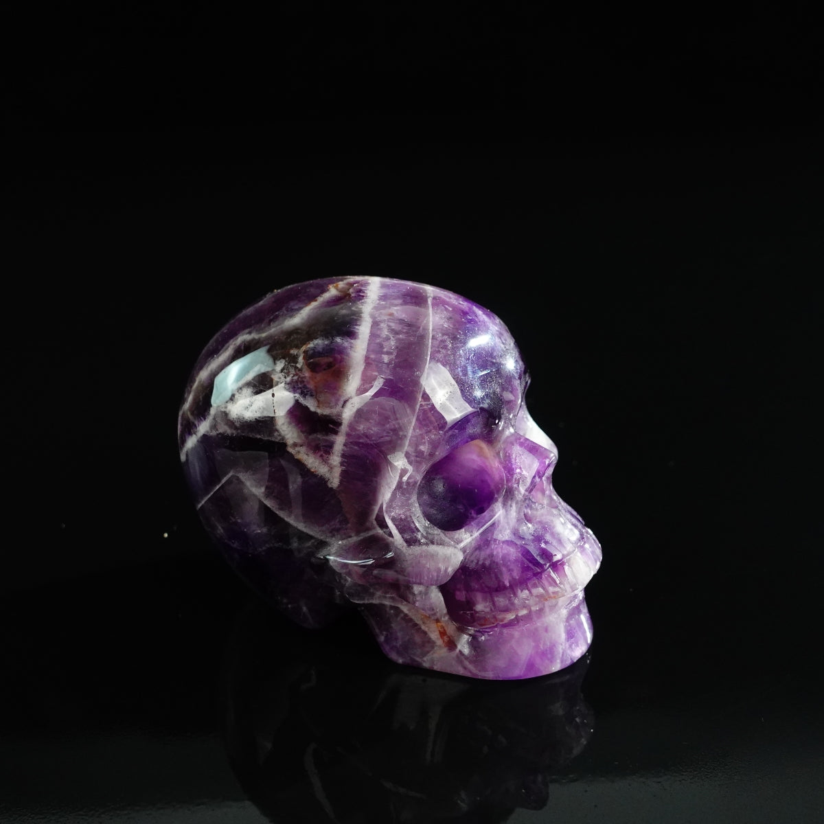 3.0" Amethyst Crystal Skull Carving - Unique Piece #AM11