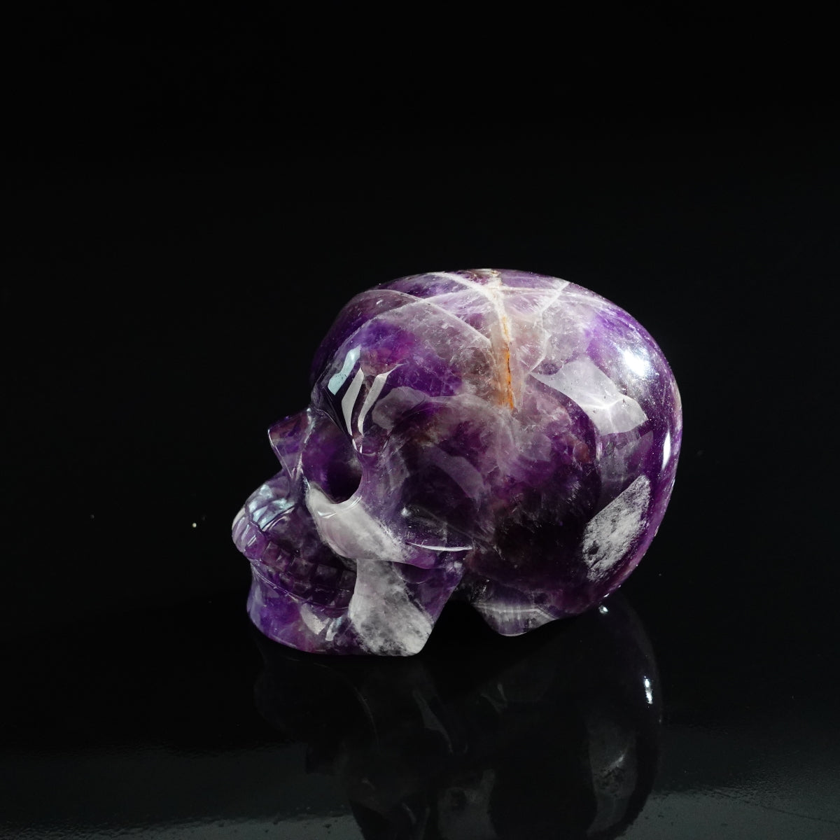 3.0" Amethyst Crystal Skull Carving - Unique Piece #AM11