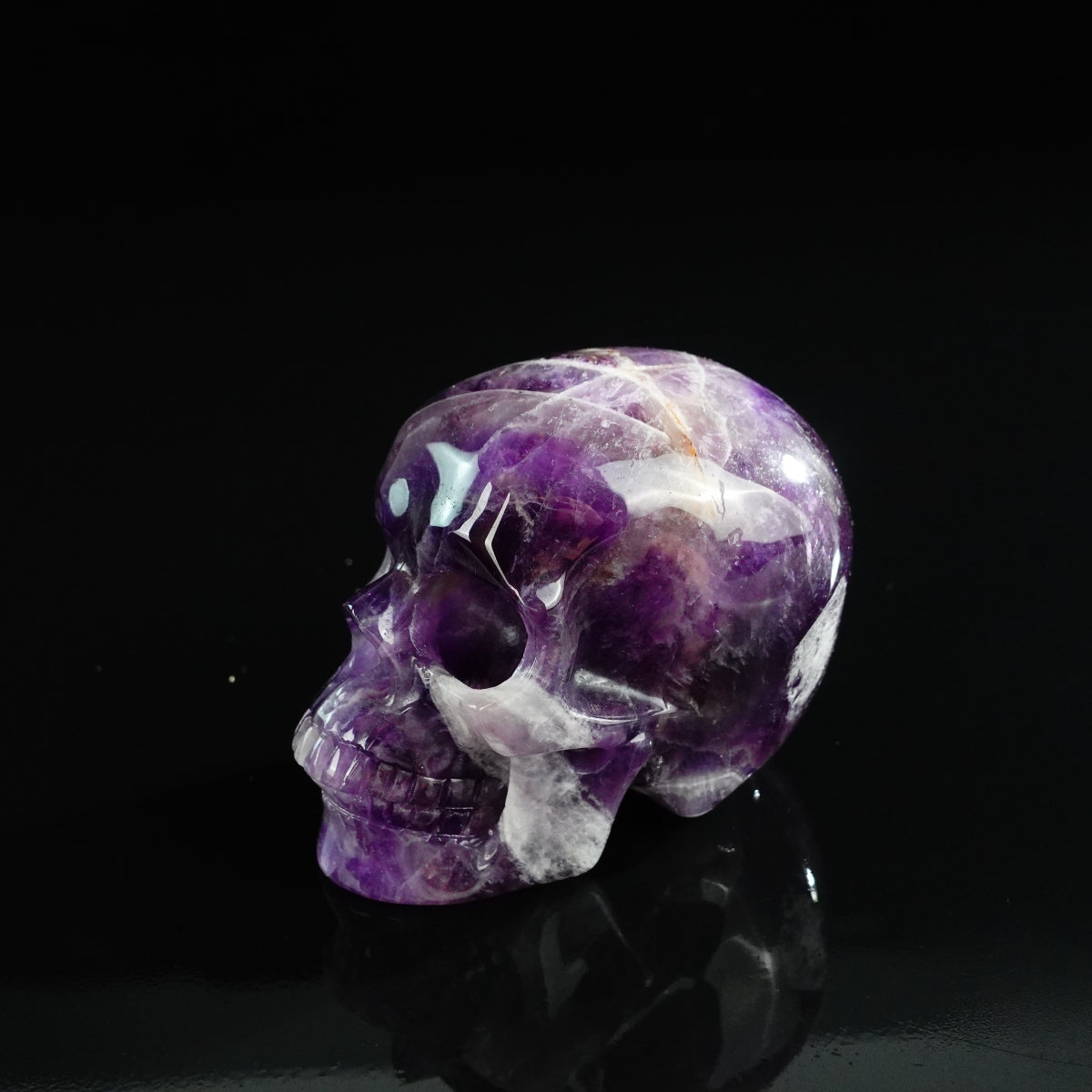 3.0" Amethyst Crystal Skull Carving - Unique Piece #AM11