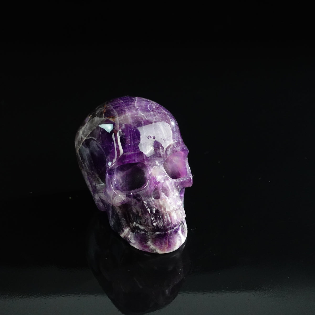 3.0" Amethyst Crystal Skull Carving - Unique Piece #AM12